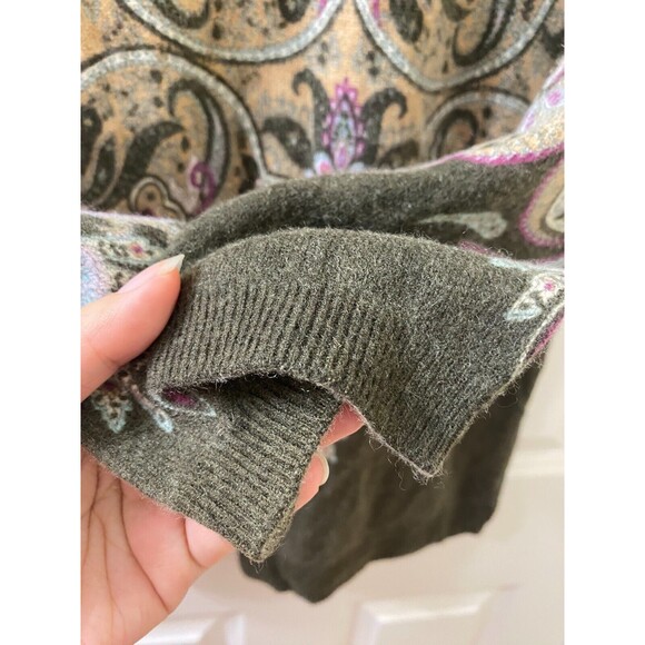 Talbots Womens Audrey Sweater Paisley Cashmere Blend 3/4 Sleeve Size MP - Picture 5 of 11